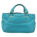 CELINE Boogie Bag Leather Light Blue Gold Auth hk4041-2