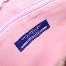 BURBERRY Nova Check Blue Label Shoulder Bag Canvas Bordeaux Silver Auth hk4042V-17