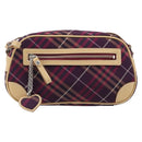 BURBERRY Nova Check Blue Label Shoulder Bag Canvas Bordeaux Silver Auth hk4042V-2