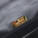 GIVENCHY Hand Bag Leather Black Gold Auth hk4043A-18