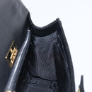 GIVENCHY Hand Bag Leather Black Gold Auth hk4043A-19