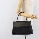GIVENCHY Hand Bag Leather Black Gold Auth hk4043A-22