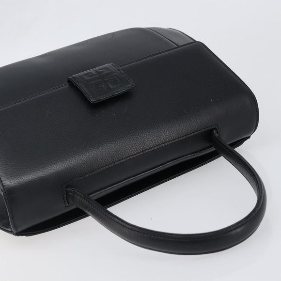 GIVENCHY Hand Bag Leather Black Gold Auth hk4043A