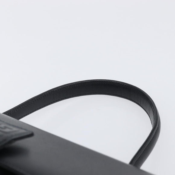 GIVENCHY Hand Bag Leather Black Gold Auth hk4043A