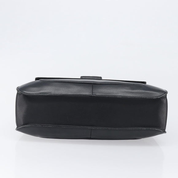 GIVENCHY Hand Bag Leather Black Gold Auth hk4043A
