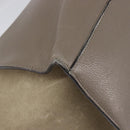 CELINE Trapeze Hand Bag Suede Leather 2way Beige Silver Auth hk4044-18
