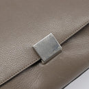 CELINE Trapeze Hand Bag Suede Leather 2way Beige Silver Auth hk4044-19