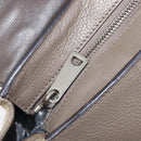 CELINE Trapeze Hand Bag Suede Leather 2way Beige Silver Auth hk4044-23