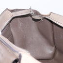 CELINE Trapeze Hand Bag Suede Leather 2way Beige Silver Auth hk4044-24