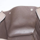 CELINE Trapeze Hand Bag Suede Leather 2way Beige Silver Auth hk4044-25