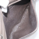 CELINE Trapeze Hand Bag Suede Leather 2way Beige Silver Auth hk4044-11