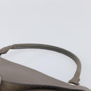 CELINE Trapeze Hand Bag Suede Leather 2way Beige Silver Auth hk4044-7