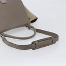CELINE Trapeze Hand Bag Suede Leather 2way Beige Silver Auth hk4044-8