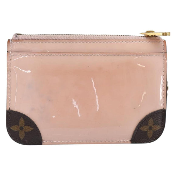 LOUIS VUITTON Monogram Vernis Pochette Cree Rose valerine M63853 LV Auth hk4045