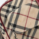 BURBERRY Nova Check Blue Label Shoulder Bag Canvas Beige Silver Auth hk4046-9
