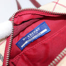 BURBERRY Nova Check Blue Label Shoulder Bag Canvas Beige Silver Auth hk4046-12