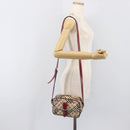 BURBERRY Nova Check Blue Label Shoulder Bag Canvas Beige Silver Auth hk4046-25