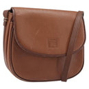 Burberrys Shoulder Bag Leather Brown Gold Auth hk4047-1