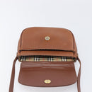 Burberrys Shoulder Bag Leather Brown Gold Auth hk4047-11