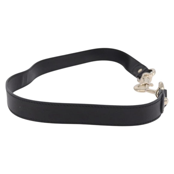 GUCCI Shoulder Strap Leather 33.5"" Black Gold Auth hk4048