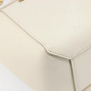 CELINE Small Belt Hand Bag Leather 2way White Gold Auth hk4050V-16