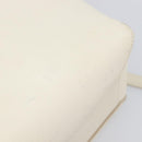 CELINE Small Belt Hand Bag Leather 2way White Gold Auth hk4050V-17