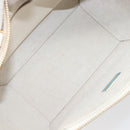 CELINE Small Belt Hand Bag Leather 2way White Gold Auth hk4050V-22