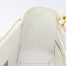 CELINE Small Belt Hand Bag Leather 2way White Gold Auth hk4050V-24