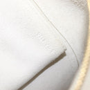 CELINE Small Belt Hand Bag Leather 2way White Gold Auth hk4050V-26