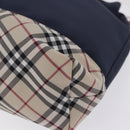 BURBERRY Hand Bag Nylon Navy Silver Auth hk4051A-16