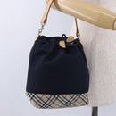 BURBERRY Hand Bag Nylon Navy Silver Auth hk4051A-19