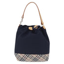 BURBERRY Hand Bag Nylon Navy Silver Auth hk4051A-13