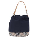 BURBERRY Hand Bag Nylon Navy Silver Auth hk4051A-2