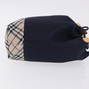 BURBERRY Hand Bag Nylon Navy Silver Auth hk4051A-3