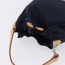 BURBERRY Hand Bag Nylon Navy Silver Auth hk4051A-6