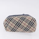 BURBERRY Hand Bag Nylon Navy Silver Auth hk4051A-5
