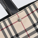 BURBERRY Nova Check Blue Label Tote Bag Canvas Beige Silver Auth hk4052A-17