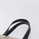 BURBERRY Nova Check Blue Label Tote Bag Canvas Beige Silver Auth hk4052A-8