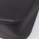 SAINT LAURENT Tote Bag Leather Dark Brown Silver Auth hk4053-11