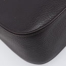 SAINT LAURENT Tote Bag Leather Dark Brown Silver Auth hk4053-12