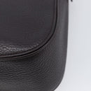 SAINT LAURENT Tote Bag Leather Dark Brown Silver Auth hk4053-13