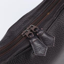 SAINT LAURENT Tote Bag Leather Dark Brown Silver Auth hk4053-15