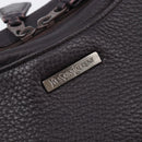SAINT LAURENT Tote Bag Leather Dark Brown Silver Auth hk4053-16