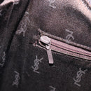 SAINT LAURENT Tote Bag Leather Dark Brown Silver Auth hk4053-21