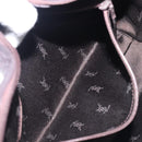 SAINT LAURENT Tote Bag Leather Dark Brown Silver Auth hk4053-22