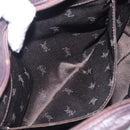 SAINT LAURENT Tote Bag Leather Dark Brown Silver Auth hk4053-23