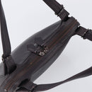 SAINT LAURENT Tote Bag Leather Dark Brown Silver Auth hk4053-6