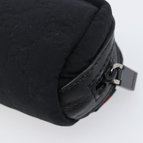 GUCCI GG Canvas Guccissima WebSherry Line Pouch Black Silver 245800 Auth hk4054