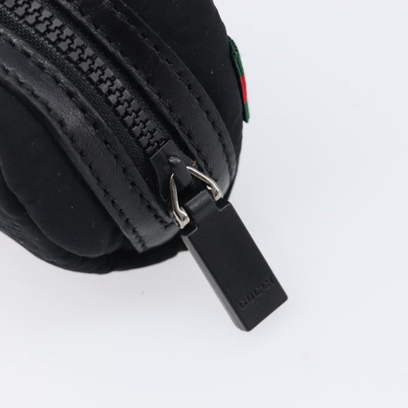 GUCCI GG Canvas Guccissima WebSherry Line Pouch Black Silver 245800 Auth hk4054