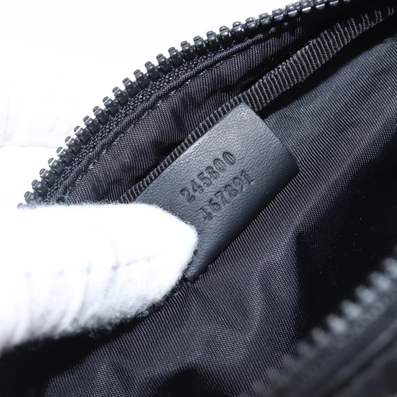 GUCCI GG Canvas Guccissima WebSherry Line Pouch Black Silver 245800 Auth hk4054